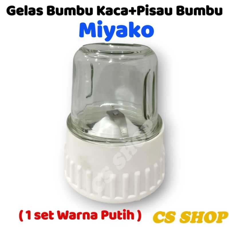 Gelas Blender Bumbu Kering Kaca+Pisau Mounting Miyako Original//Gelas Bumbu+Pisau Bumbu Original Bumbu Basah Miyako untk BLENDER MIYAKO/Dry Mill Glass Miyako TIPE : BL 101 BL 102 BL-151 BL 152  CH-501 BL-301  BL 302