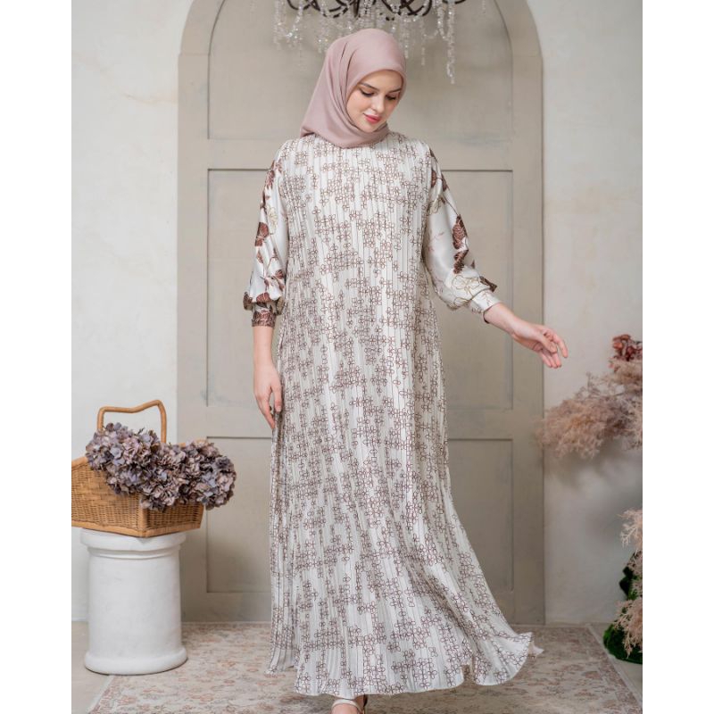 ASHA PLEATS DRESS - ARUNIKA SERIES - PEARL COLOR