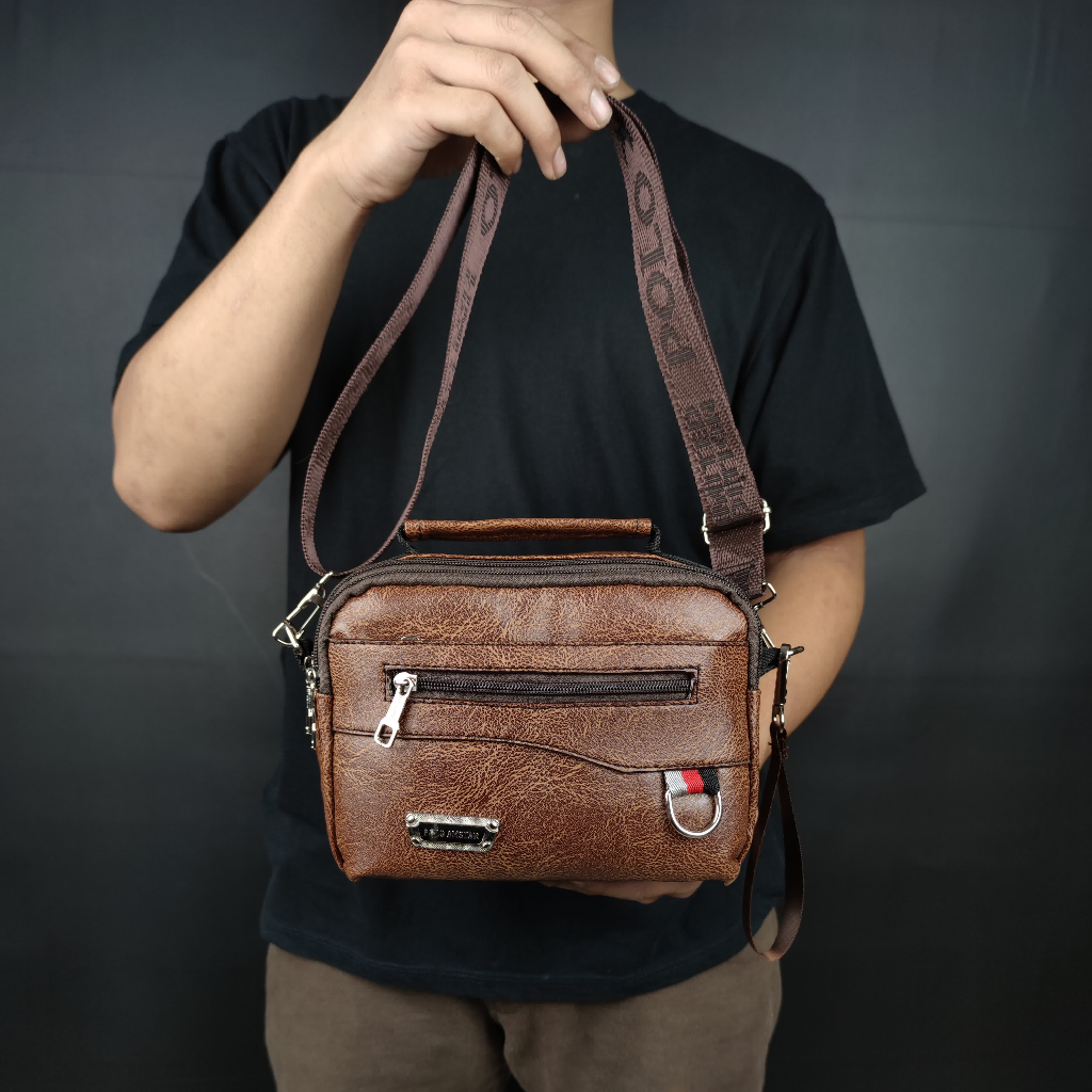 POLO AMSTAR - Handbag Pria Wanita Bahan kulit PU Multifungsi Bisa Selempang Clucth Bag Tas Tangan