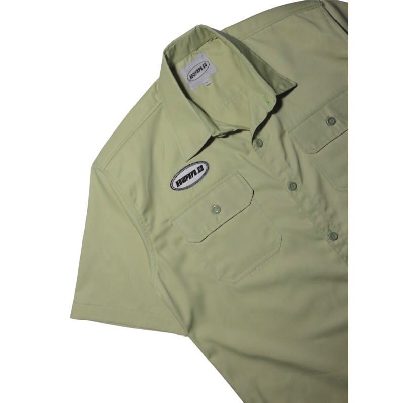 kemeja workshirt men/women hijau mint soft.green mint sage.workshirt perlengkapan kerja hijau mint muda soft original nowpaps