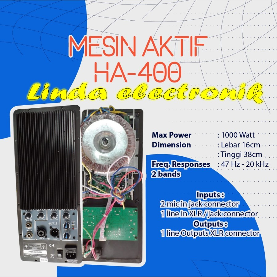 mesin speaker aktif power kit aktif power ha 400 original