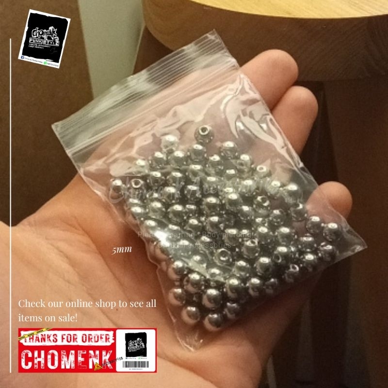 1PCS BALL TINDIK BARBEL CADANGAN BALL ULIR PENGGANTI BARBEL TITANIUM.