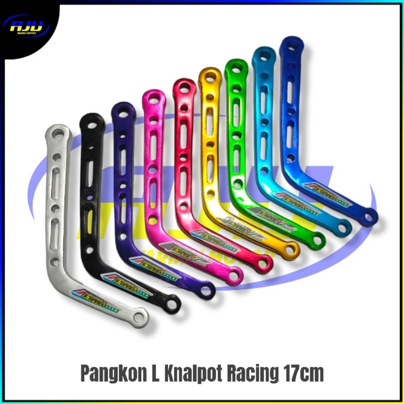 Pangkon Knalpot L Dudukan Knalpot Racing Model L Drag Racing 5 Varian Warna Bahan Alumunium Panjang 