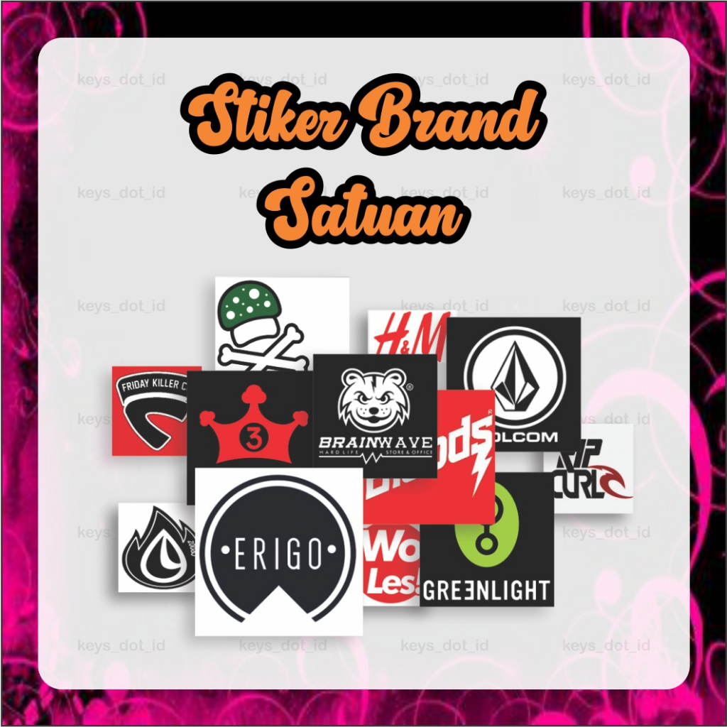 

Sticker Stiker Logo Brand Lokal Satuan/Bijian, Stiker threesecond H&M Bloods