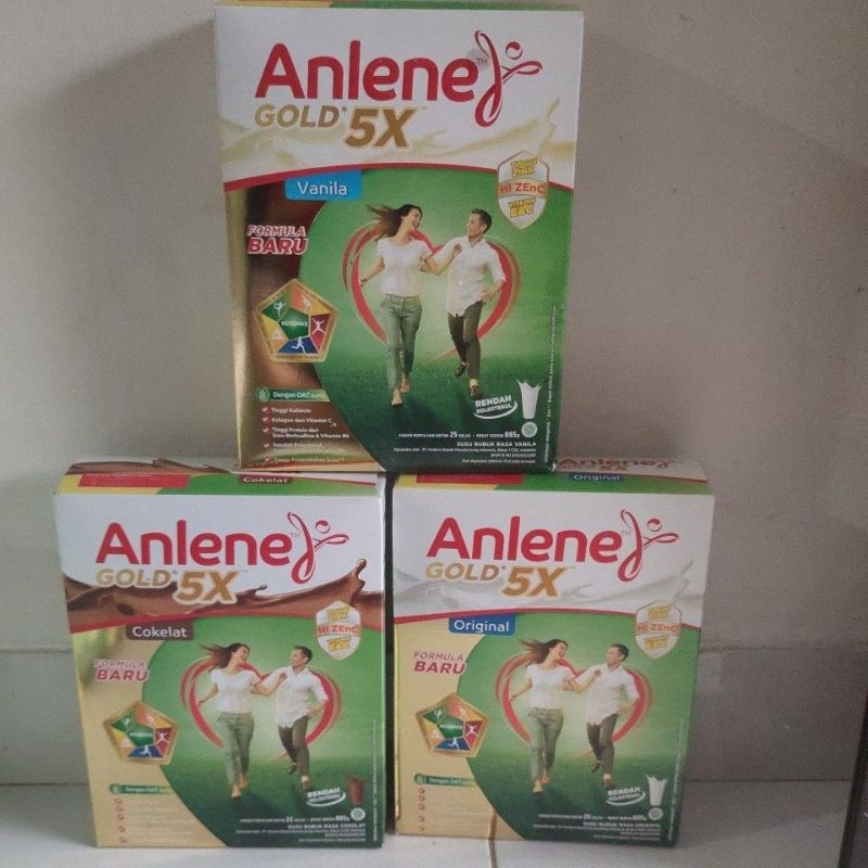 

Anlene Gold 5X formula baru 850g rasa original, cokelat & vanila