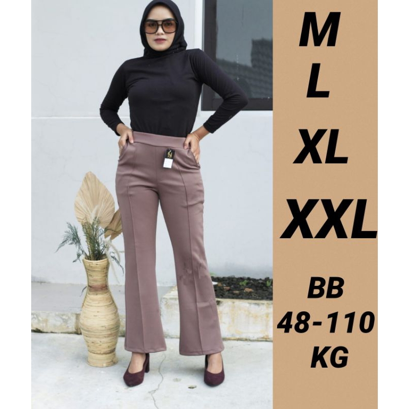 Celana Basic Scuba Premium / Celana Cutbray Basic Pants / Celana Basic Pants Jumbo