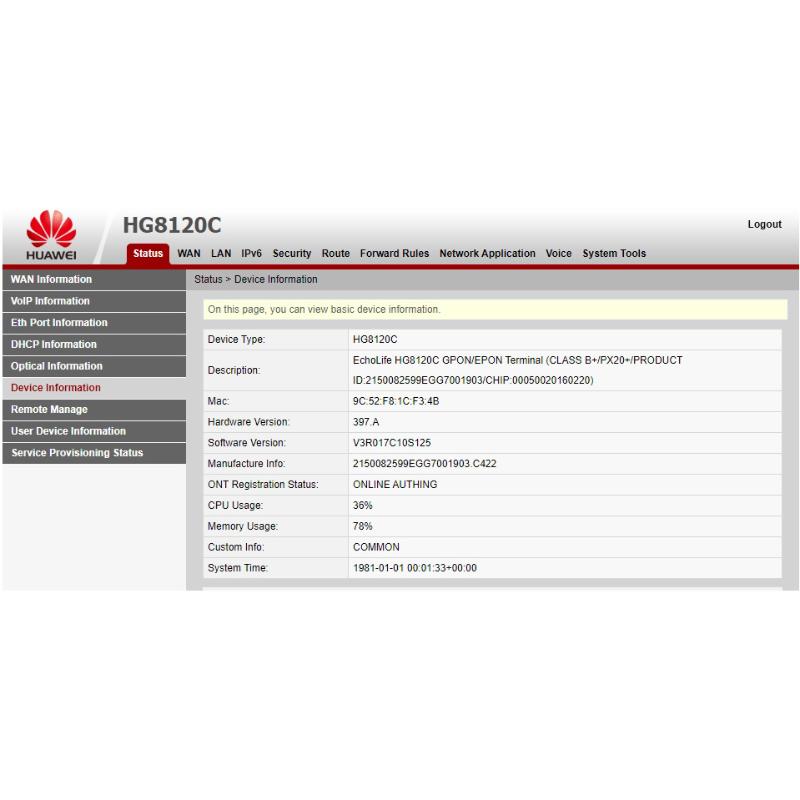 Huawei HG8120c XPON GPON EPON