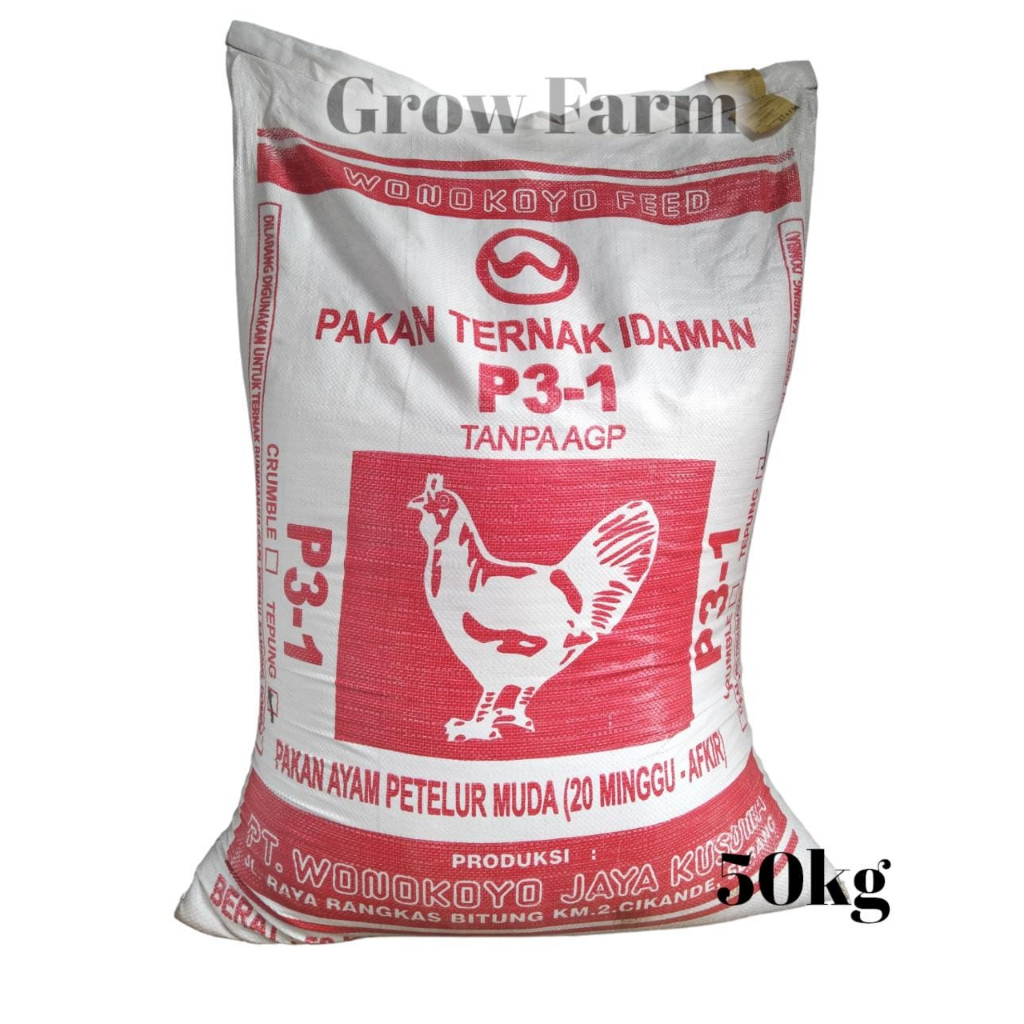 KARUNGAN PAKAN P3-1 50KG Pakan Ayam Petelur Muda 20 Minggu - Afkir wonokoyo jaya kusumo