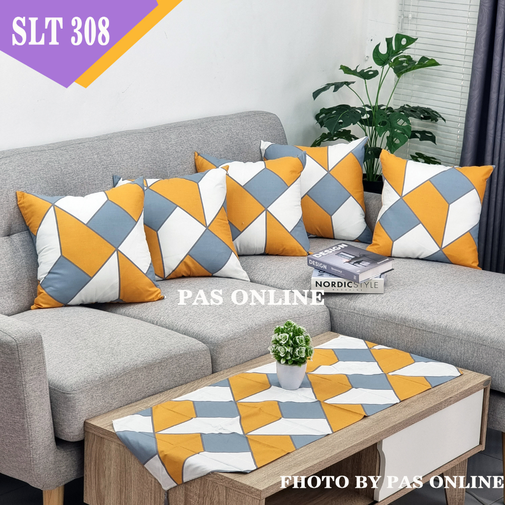 PAKET TAPLAK + SARUNG BANTAL SOFA 50X50 ( 1 TAPLAK + 5 SARUNG )