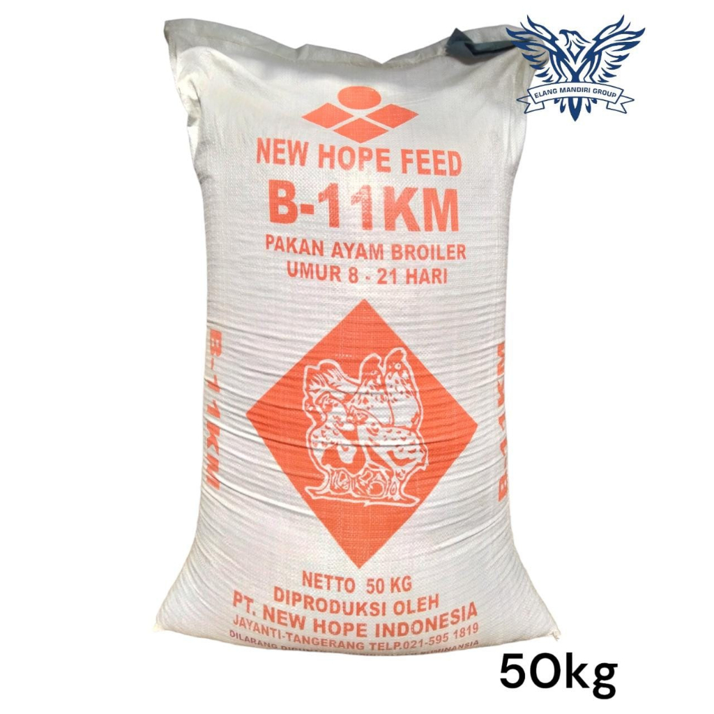 Karungan 50kg B-11 KM Pakan Ayam Ras Pedaging Umur 8-21 Hari B 11 KM NEW HOPE INDONESIA