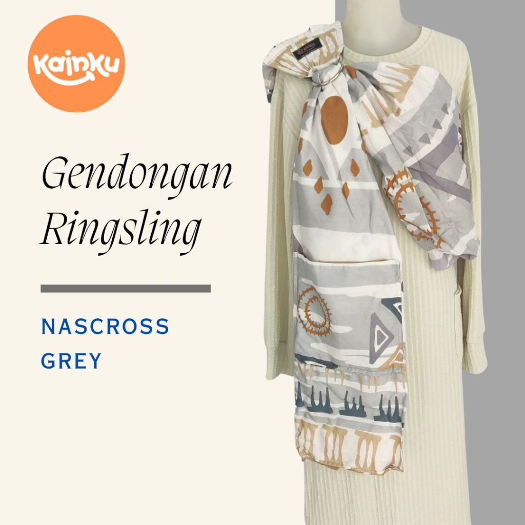 GENDONGAN BAYI RINGSLING / RING SLING ANTI PEGAL NASCROOS ABU