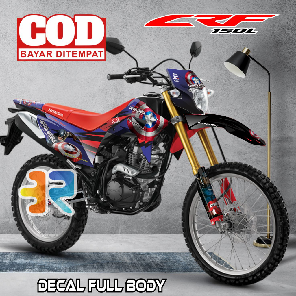 Decal CRF 150L Stiker Full Body Variasi Desain Captain America