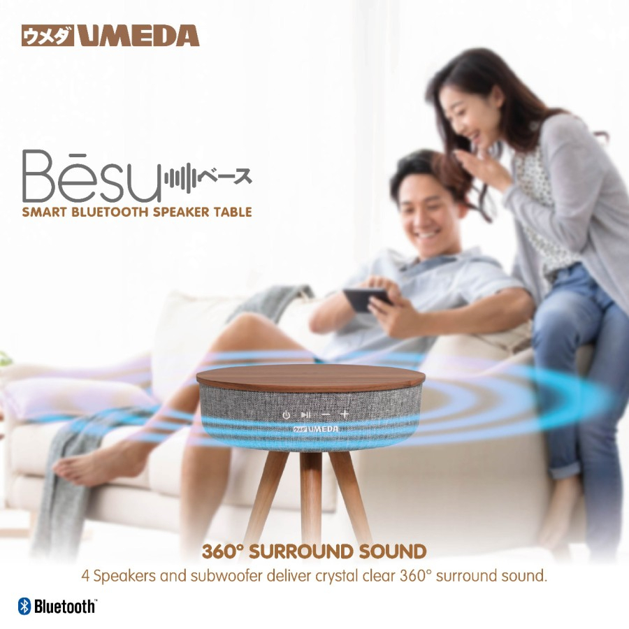 Umeda BESU Bluetooth Speaker Table / Minimalis Coffee Table