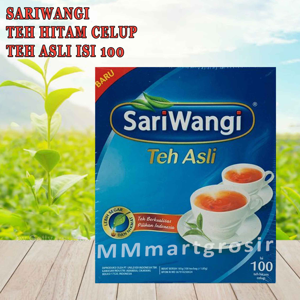 Sariwangi/ Teh / Teh Asli/ 185gr / 100 bean / Teh celup