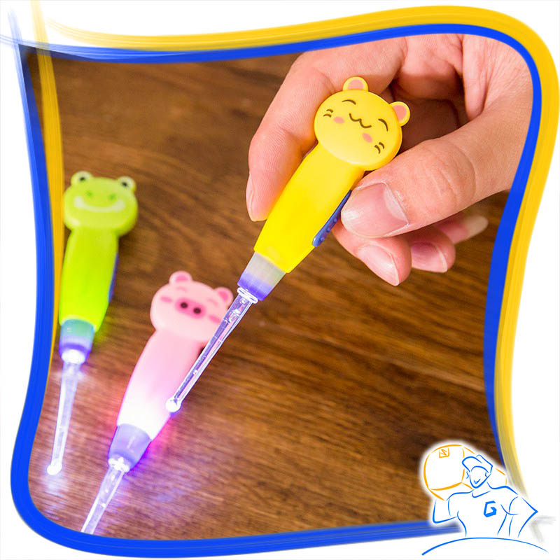 Korek Kuping Lampu LED Pembersih Telinga Nyala Senter Flash Light Ear Pick Alat Pembersih Kotoran Kuping Anak Karakter