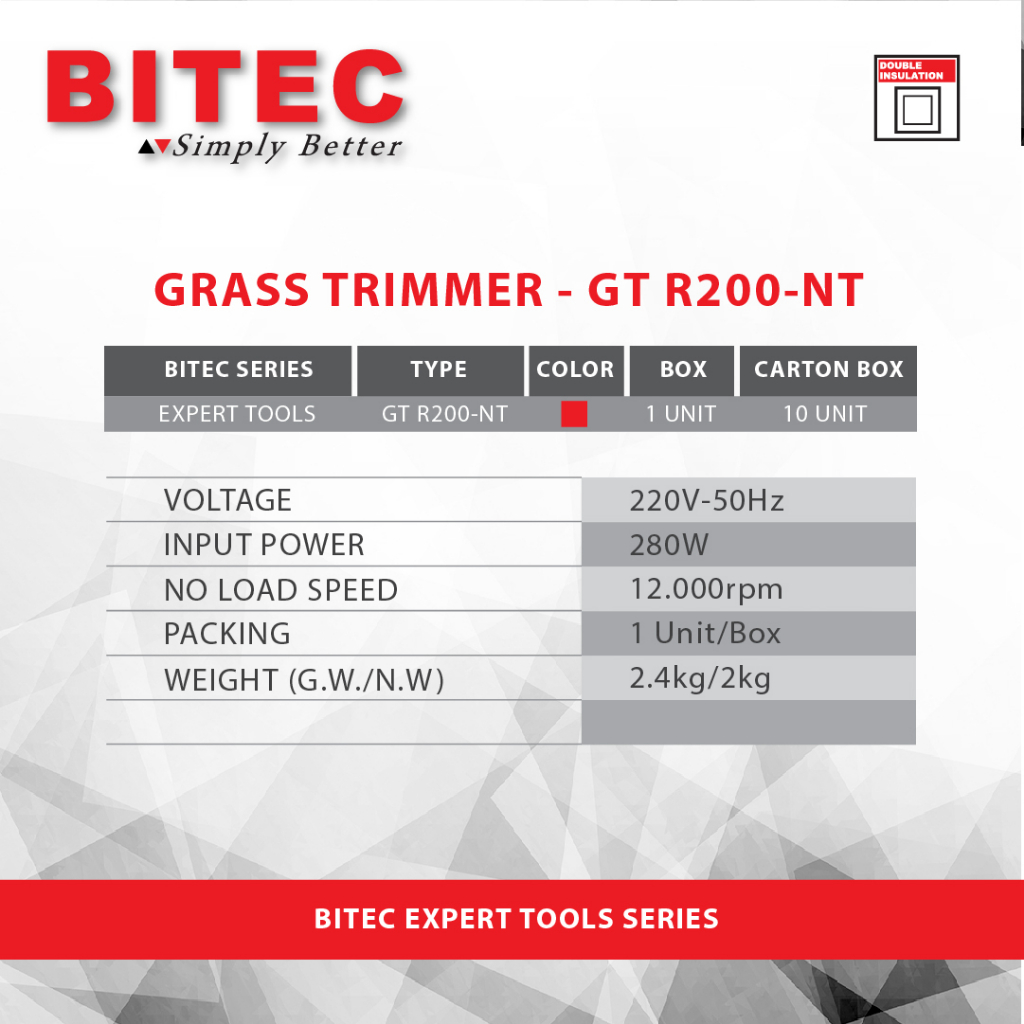 BITEC - ALAT POTONG RUMPUT / GRASS TRIMMER - GT R200 -NT - GARANSI RESMI 1 THN