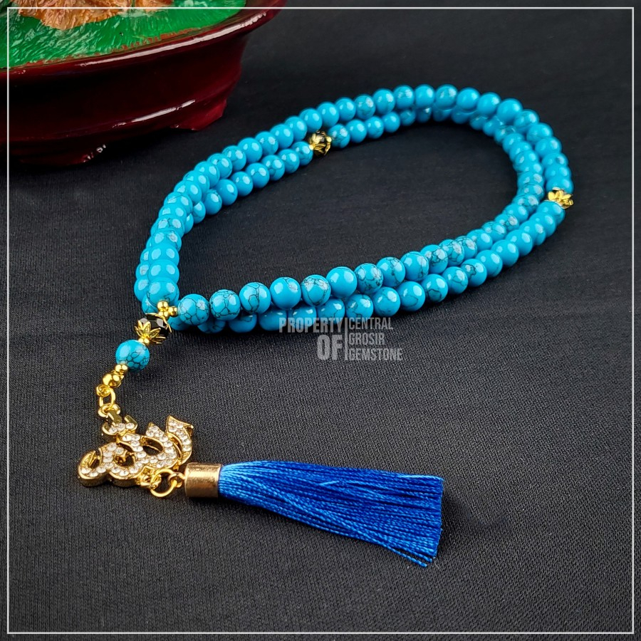Tasbih 99 Butir Batu Pirus Biru Tasbeh Jokowi Habib Lutfi Turquoise
