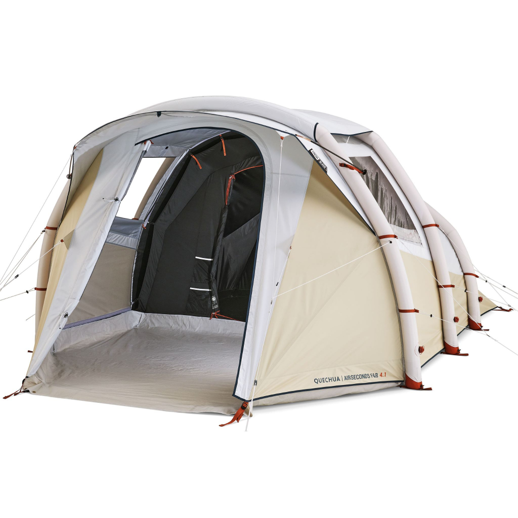 Decathlon Quechua Tenda berkemah dapat dipompa air seconds 4.1 f&b 4 orang 1 kamar - 8648382