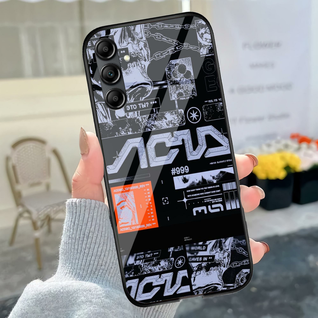 (U 074) Case Kaca Samsung A14 - Casing Hp Samsung A14 - Softcase Kaca Glossy Samsung A14 - Case Kere