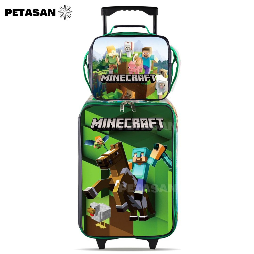 PTS - TAS KOPER ANAK - KOPER 2 in 1 - KARKATER MINECRAFT - TROLLEY ANAK MINECRAFT - KOPER ANAK