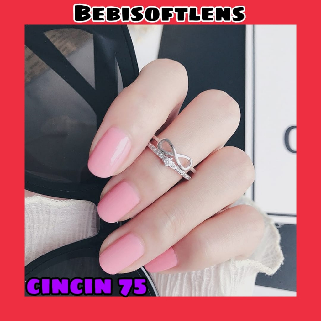 Cincin 75 Tembaga Lapis S925 Premium Bisa diatur Sizenya , Fashion wanita Cincin Unik Lucu Keren / BB