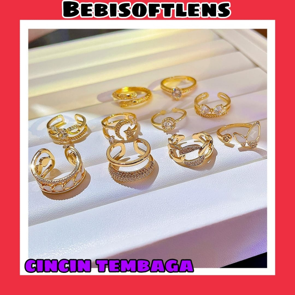 Cincin Tembaga Bisa diatur Sizenya , Fashion wanita Cincin Unik Lucu Keren /BB