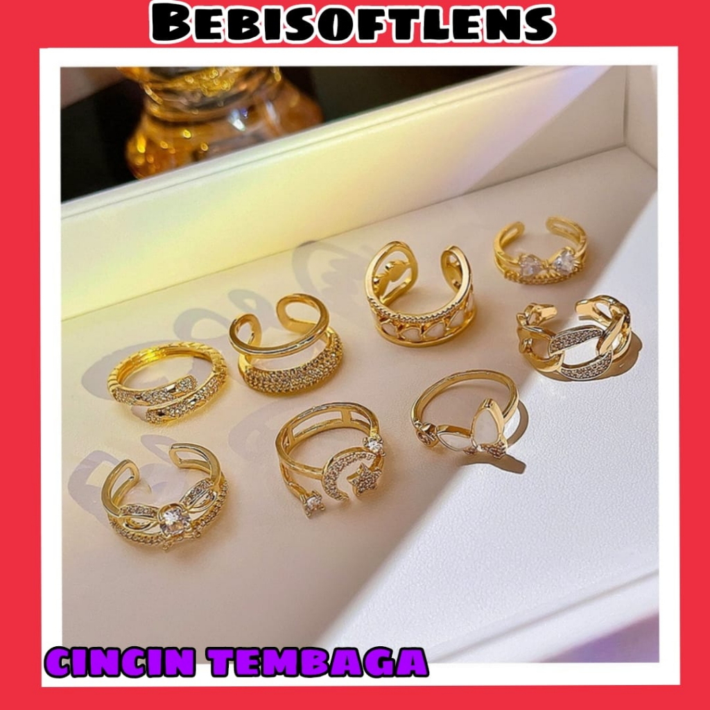 Cincin Tembaga Bisa diatur Sizenya , Fashion wanita Cincin Unik Lucu Keren /BB