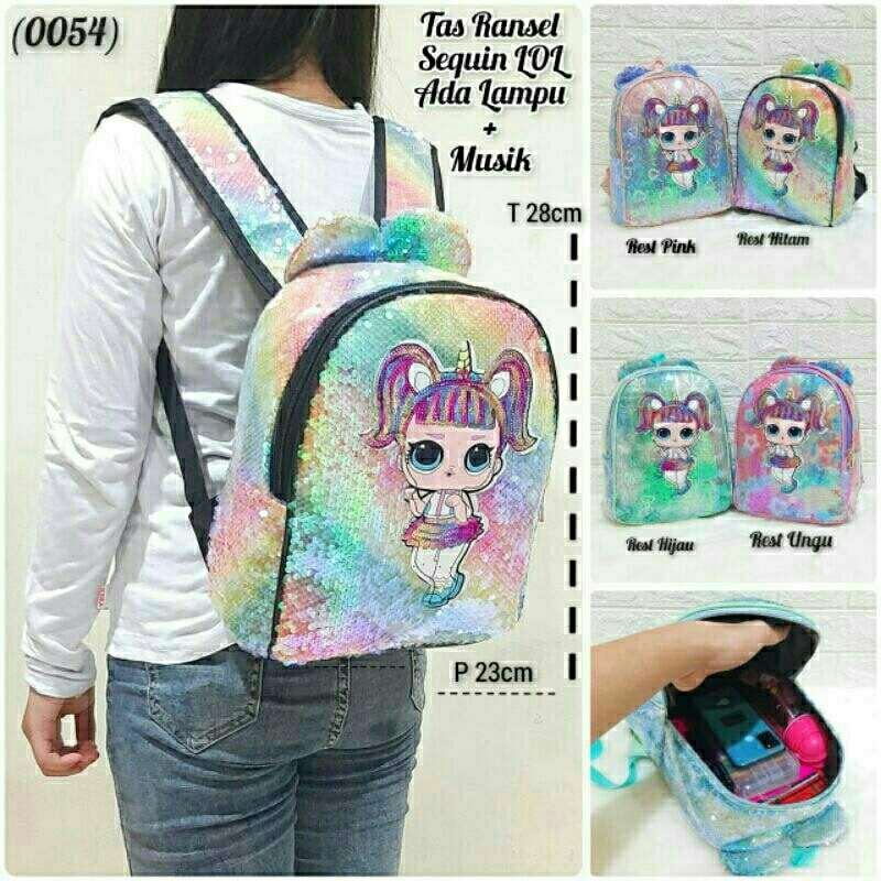 Tas Anak LOL LED / Tas Sequin Anak Perempuan