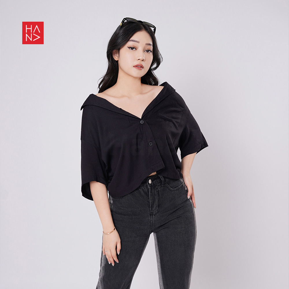 HanaFashion - Roshi Shirt Blouse / Atasan Wanita Casual - SB248