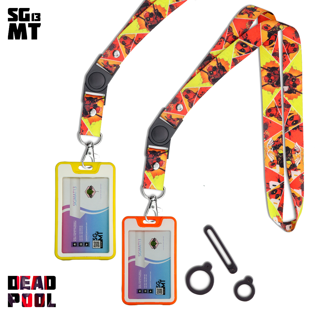 Lanyard ID Card Holder Name Tag HP Lanyard Full Printing FREE 3 Pcs Oring DEADPOOL Marvel