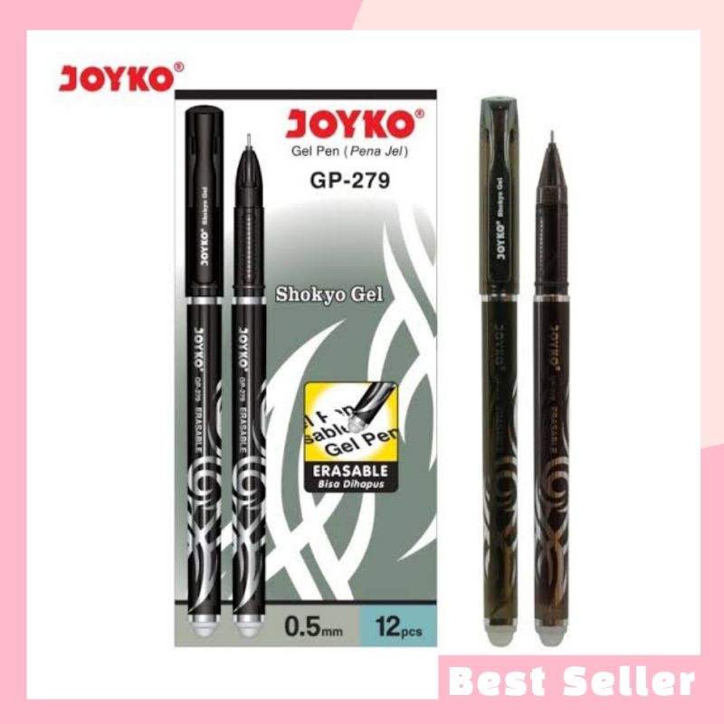 

Pulpen Gel Shokyo GP-279 0.5mm Hitam Erasable Pen Bisa Dihapus 1 Lusin Isi 12 Pcs