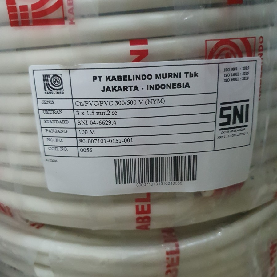 KABEL NYM KAWAT KABELINDO KABEL INDO 2x1,5 2x2,5 3x1,5 3x2,5 100M