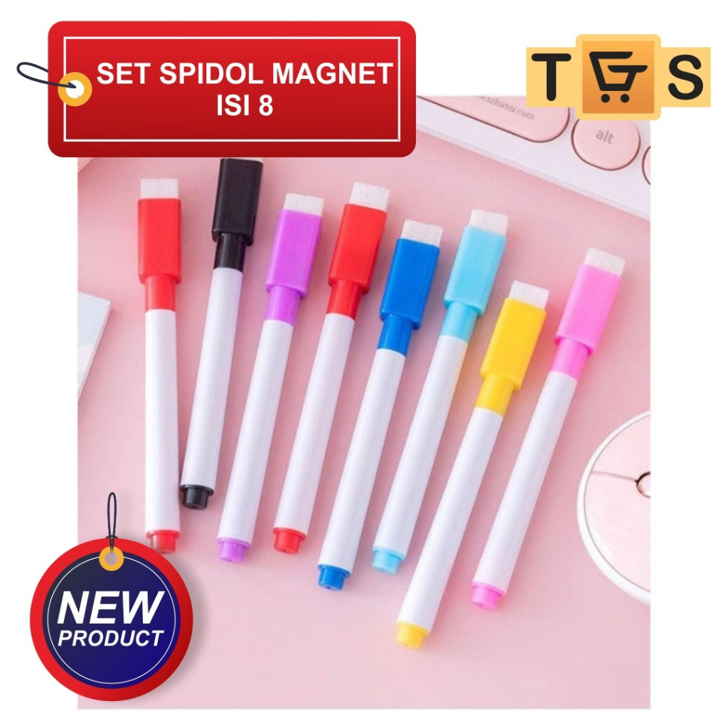 

[100gr] T791 | 1 SET (ISI 8) Spidol MAGNET | Spidol Wipe and Clean | Spidol MAGNETIK Mini Warna Warni | MAGNETIC Marker | Wipe & Clean | Wipe Clean | Termurah
