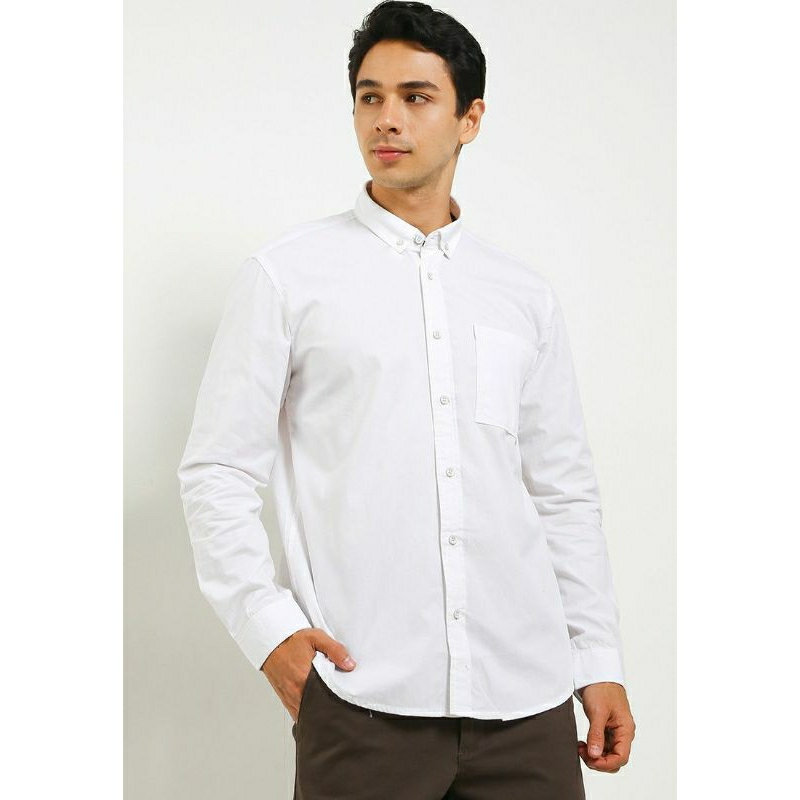 KLL325 KEMEJA LOIS ORIGINAL PRIA LENGAN PANJANG PUTIH