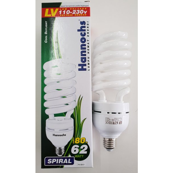 Lampu Hannochs Spiral 62 Watt Cahaya Putih