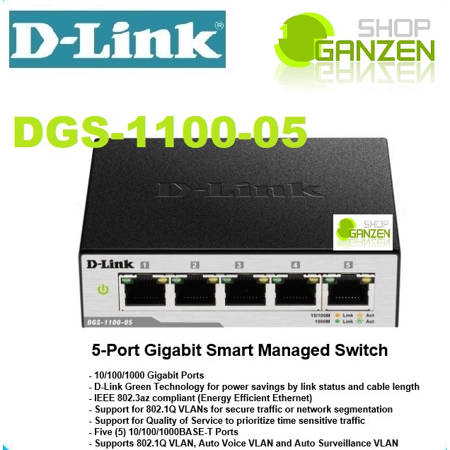 D-LINK DLINK DGS-1100-05 5-Port EasySmart Gigabit Ethernet Switch