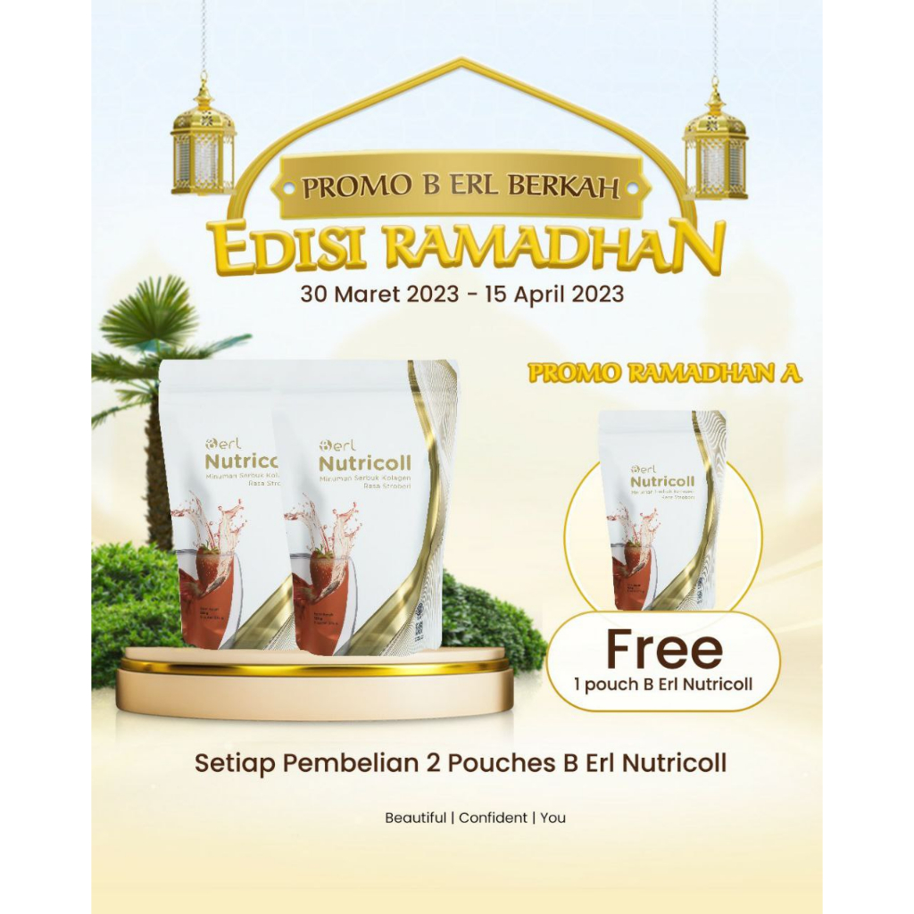 Promo B Erl Berkah Edisi Ramadhan 2023 Paket Promo Ramadhan A | Pembelian 2 B Erl Nutricoll Pouches FREE 1 Pouch Nutricoll