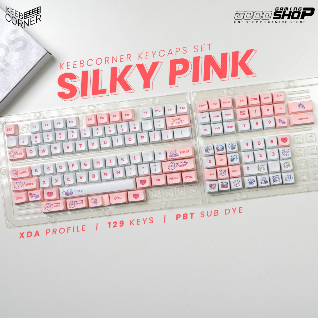 KC Keycaps Silky Pink XDA 129 Keys