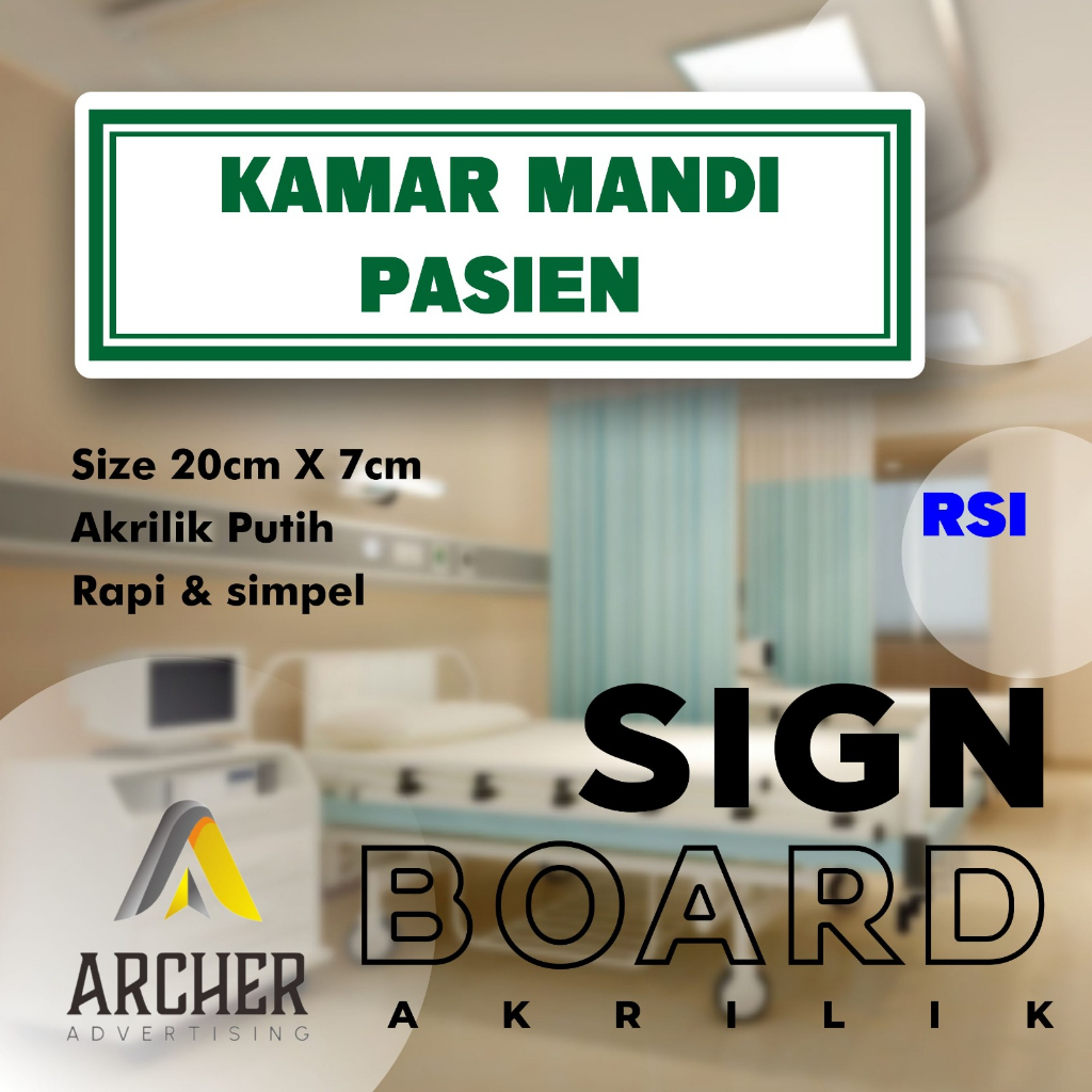 SIGN BOARD AKRILIK PENUNJUK RUANGAN | RUANG KAMAR MANDI PASIEN