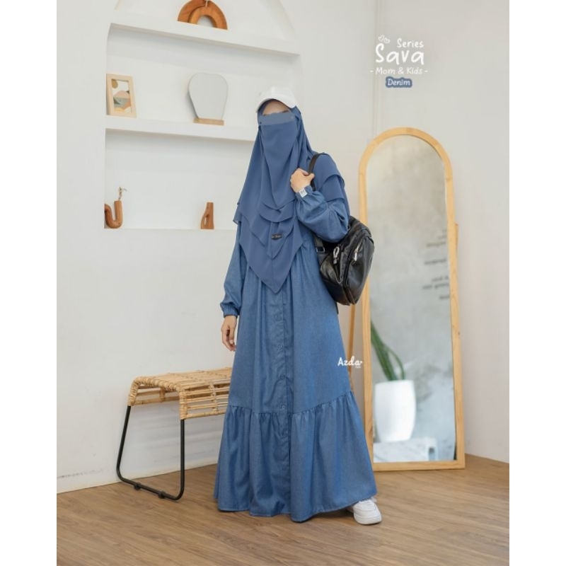 Azda Sava Dress Gamis Katun Madina