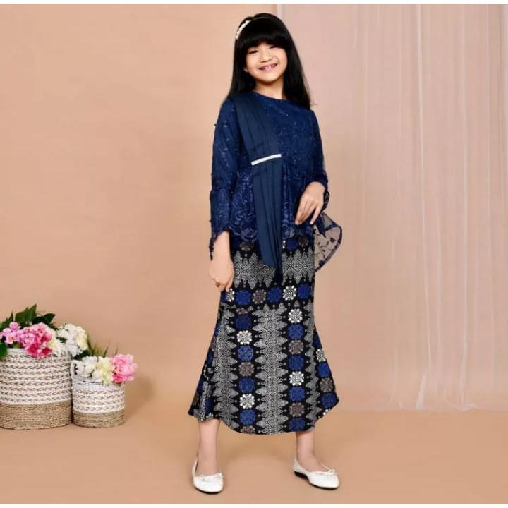 Setelan/Atasan/Rok Aurora Kids 2022 untuk 5 - 12 Tahun Kebaya Tile Anak dan Rok Duyung Kondangan Haj