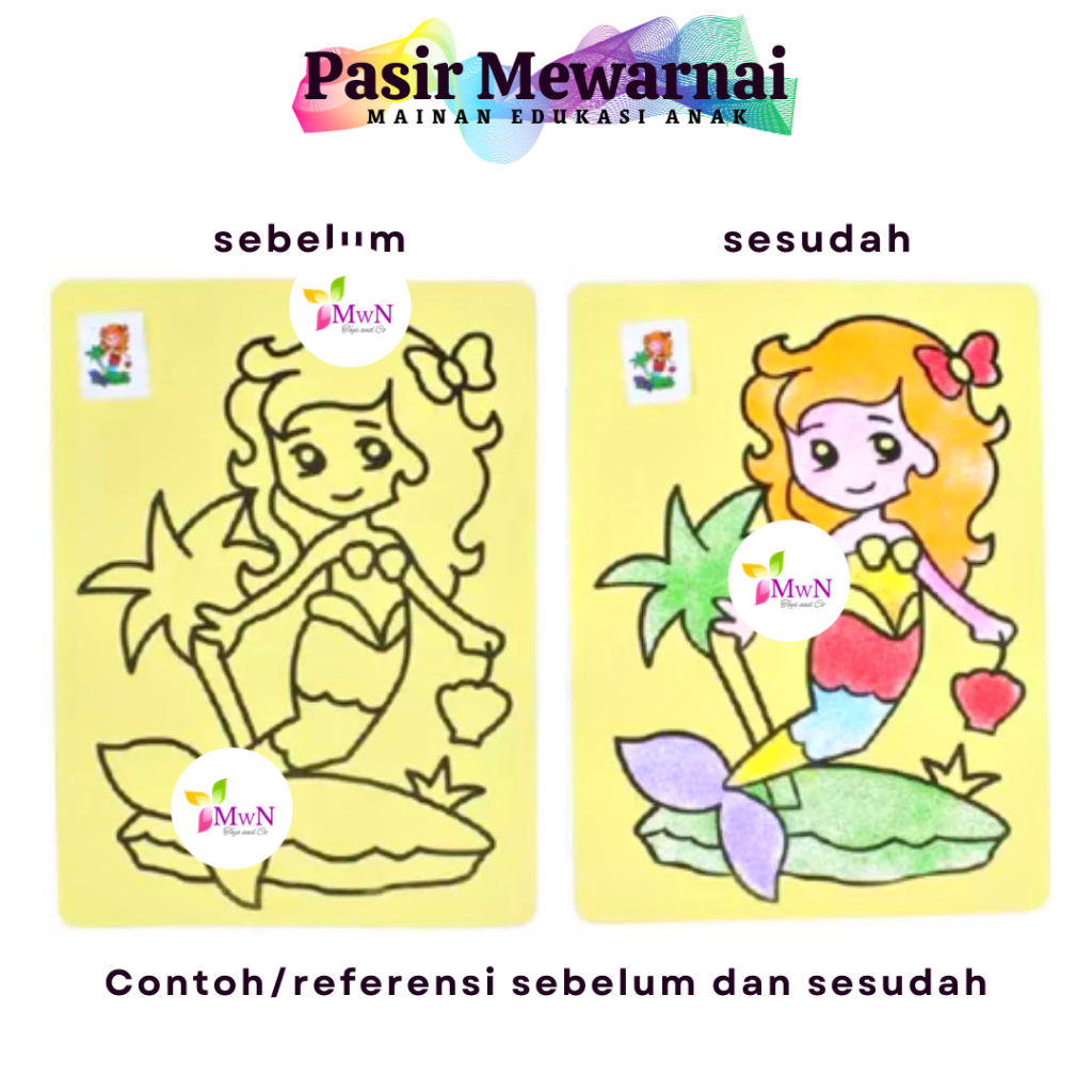 MWN Mainan Edukasi Sticker Pasir KECIL - Mewarnai Dengan Pasir Kertas Stiker