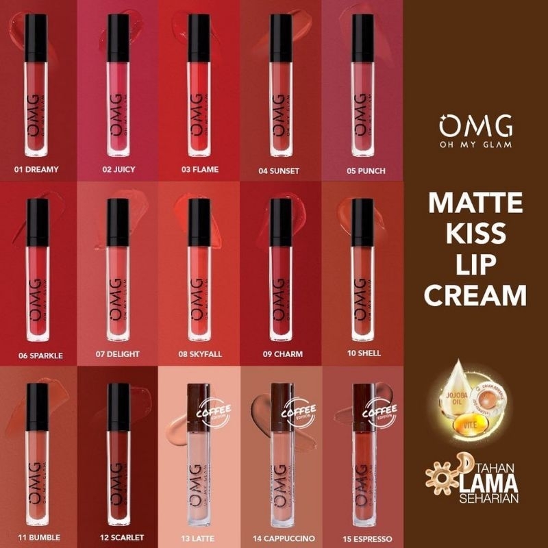 OMG Oh My Glam Matte Kiss Lip Cream | Lipcream Coffee Edition | Love Edition