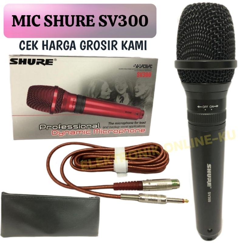 MICROPHONE VOCAL SHURE SV300 PROFESIONAL HITAM