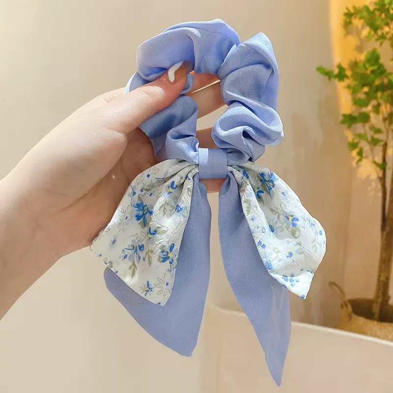 spring scrunchie / ikat rambut pita kain satin korea / scrunchie kunciran rambut anak perempuan wanita dewasa