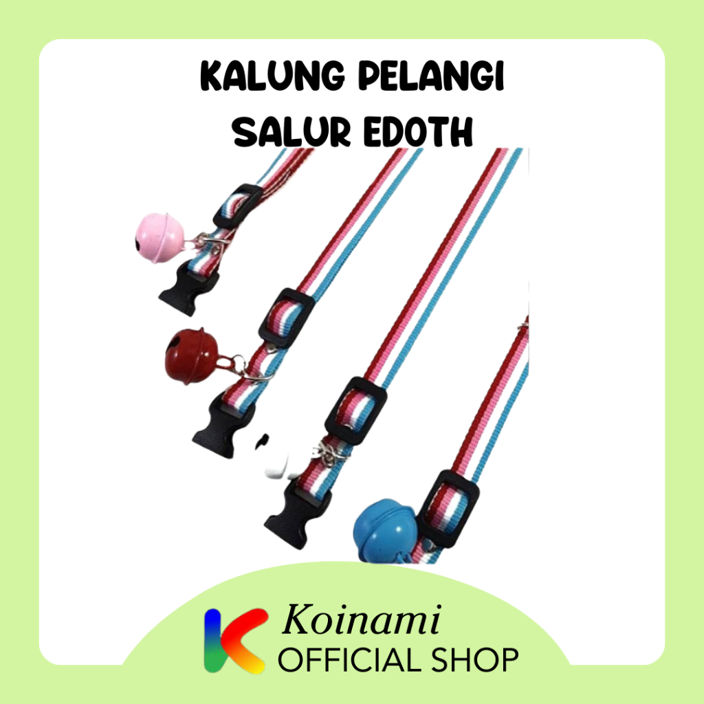 KALUNG PELANGI SALUR EDOTH / collar kucing anjing / cat &amp; dog / acc hewan / binatang