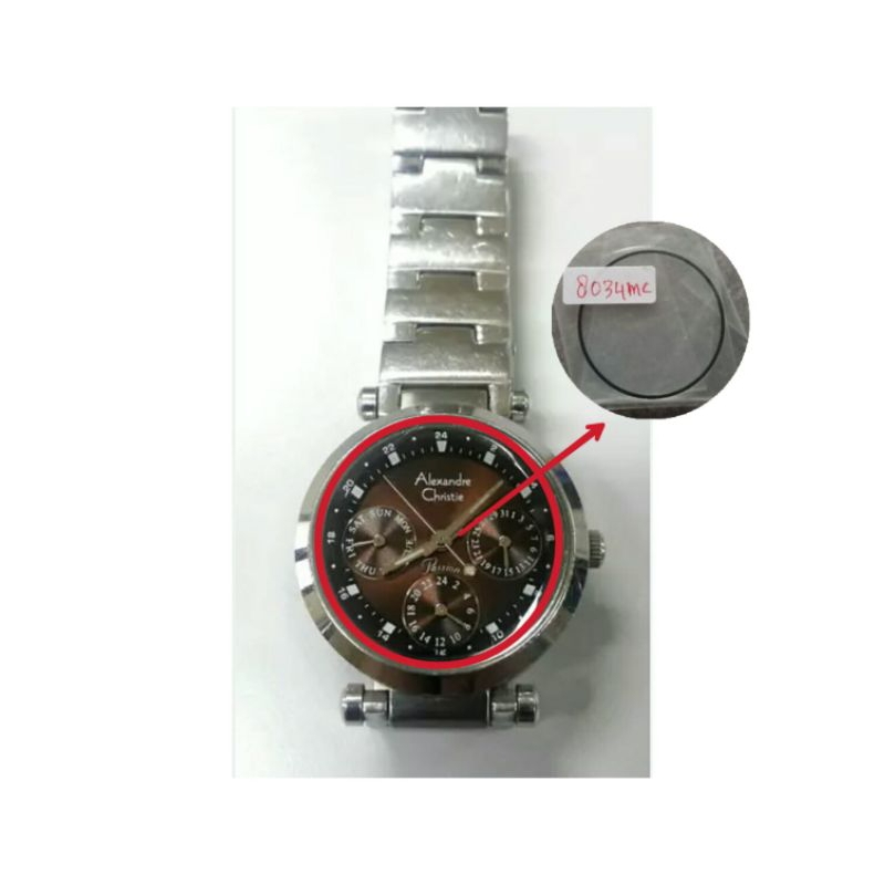 kaca jam tangan pria Alexandre Christie 8034mc original