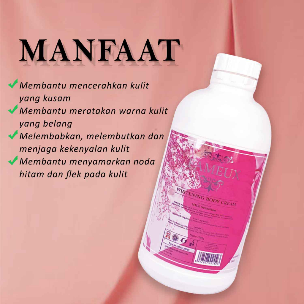 Fameux Whitening Body Cream (bleaching) 250 ml Pemutih Badan | Fameux Bleaching Badan BPOM