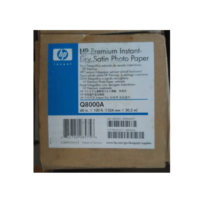 

HP Premium Instan-dry Satin Photo Paper Q8000A 261microns(10.3mil) 260g/m2 1524mm x 30,5m