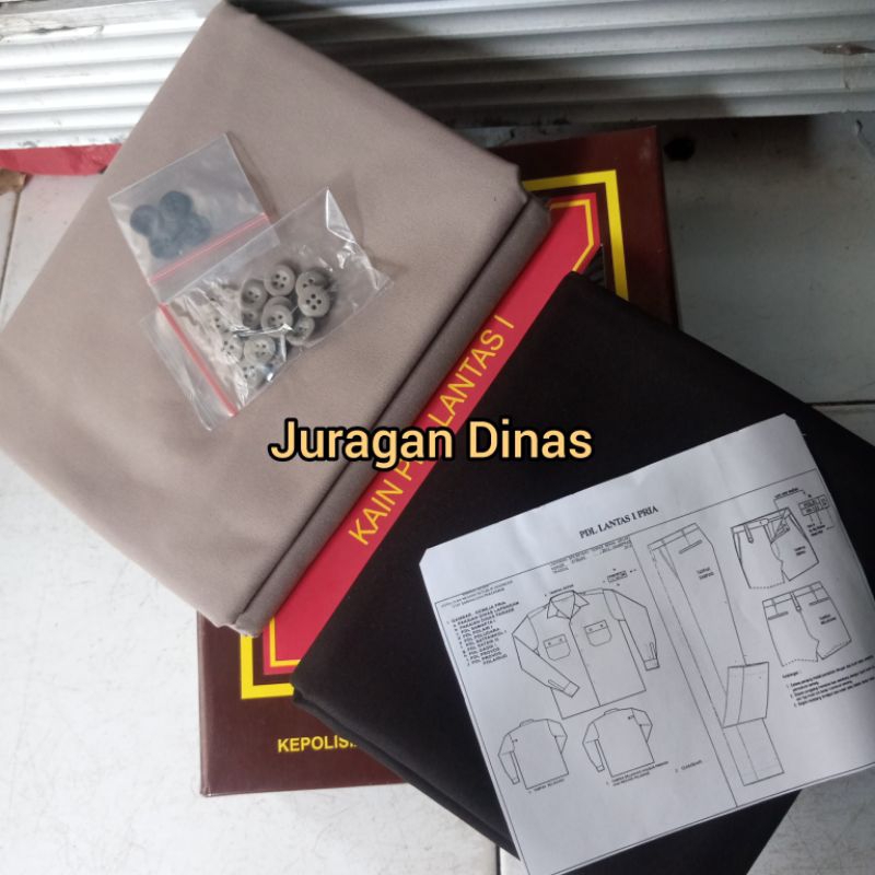 Bahan Kain PDH/PDLSUS/PDHSUS Jatah POLRI Baju + Celana PDH Coklat POLISI Seragam Satpam Security Coklat Baru